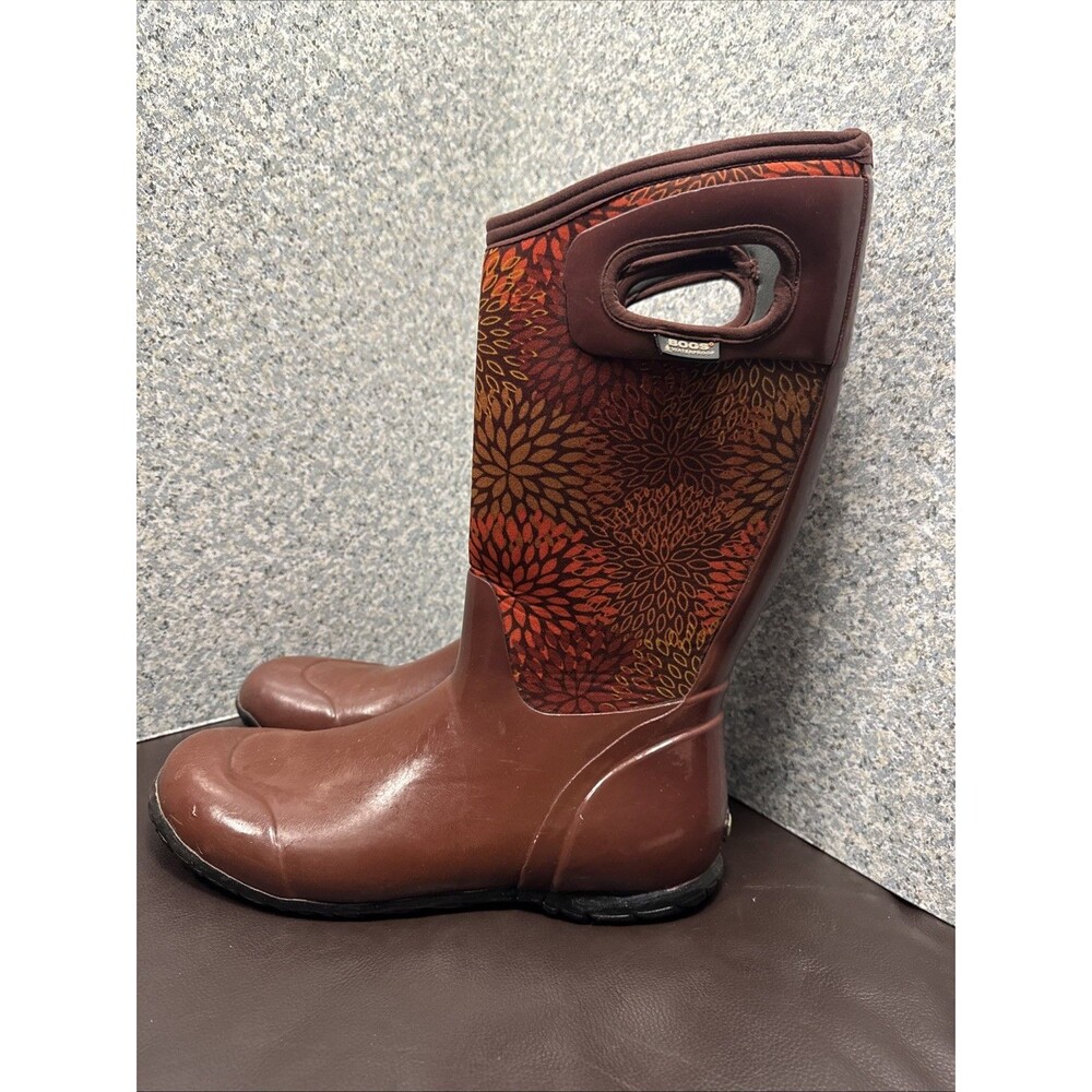 BOGS North Hampton Rain Boots Womens 11 Floral Waterproof Tall Pull-On Rubber